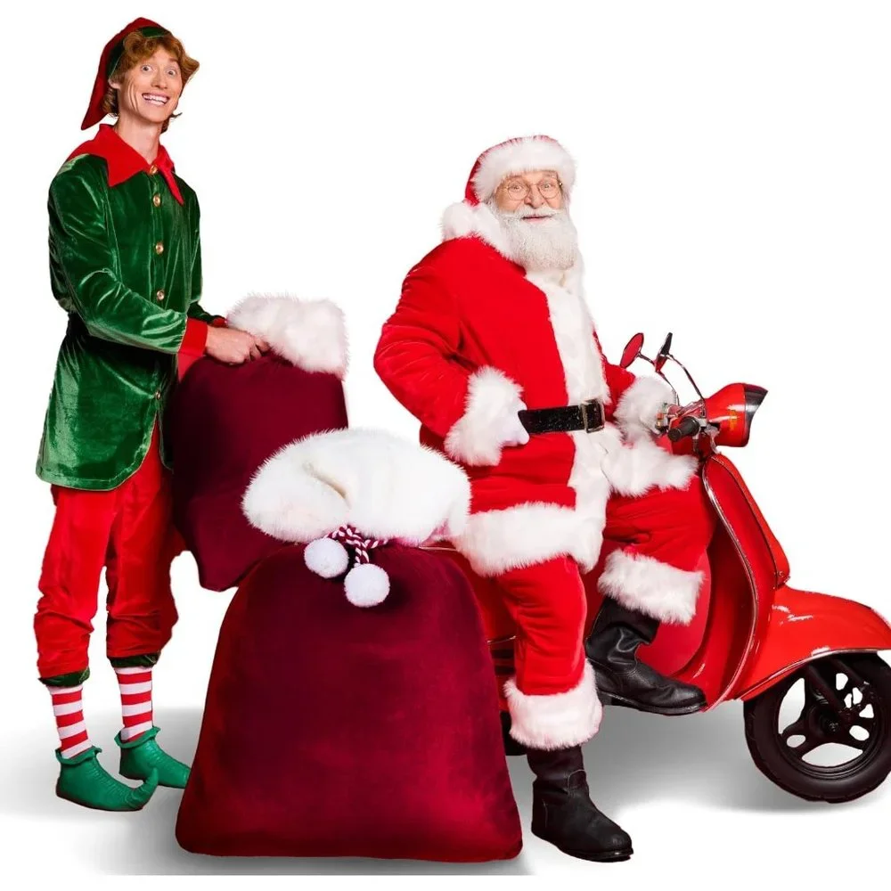 2 Pieces Christmas Velvet Santa Bags Christmas Gift